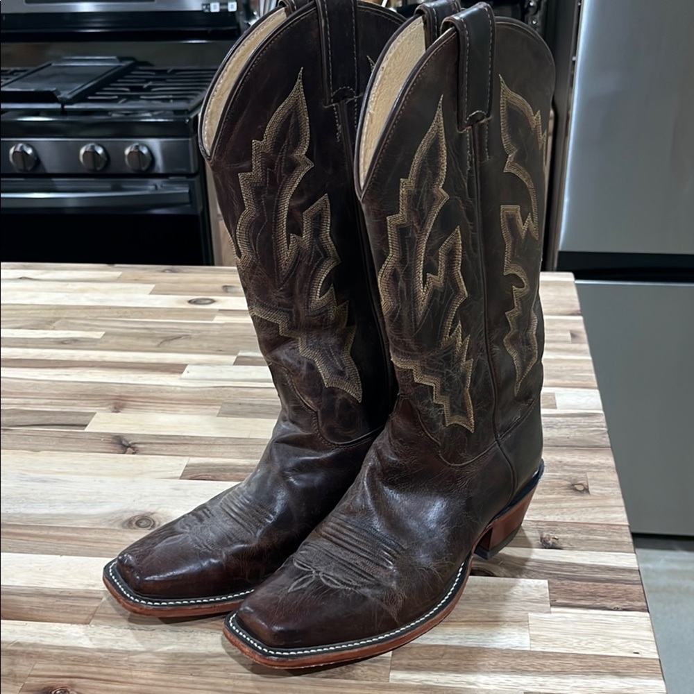 Men's Brown Leather Cowboy Boots